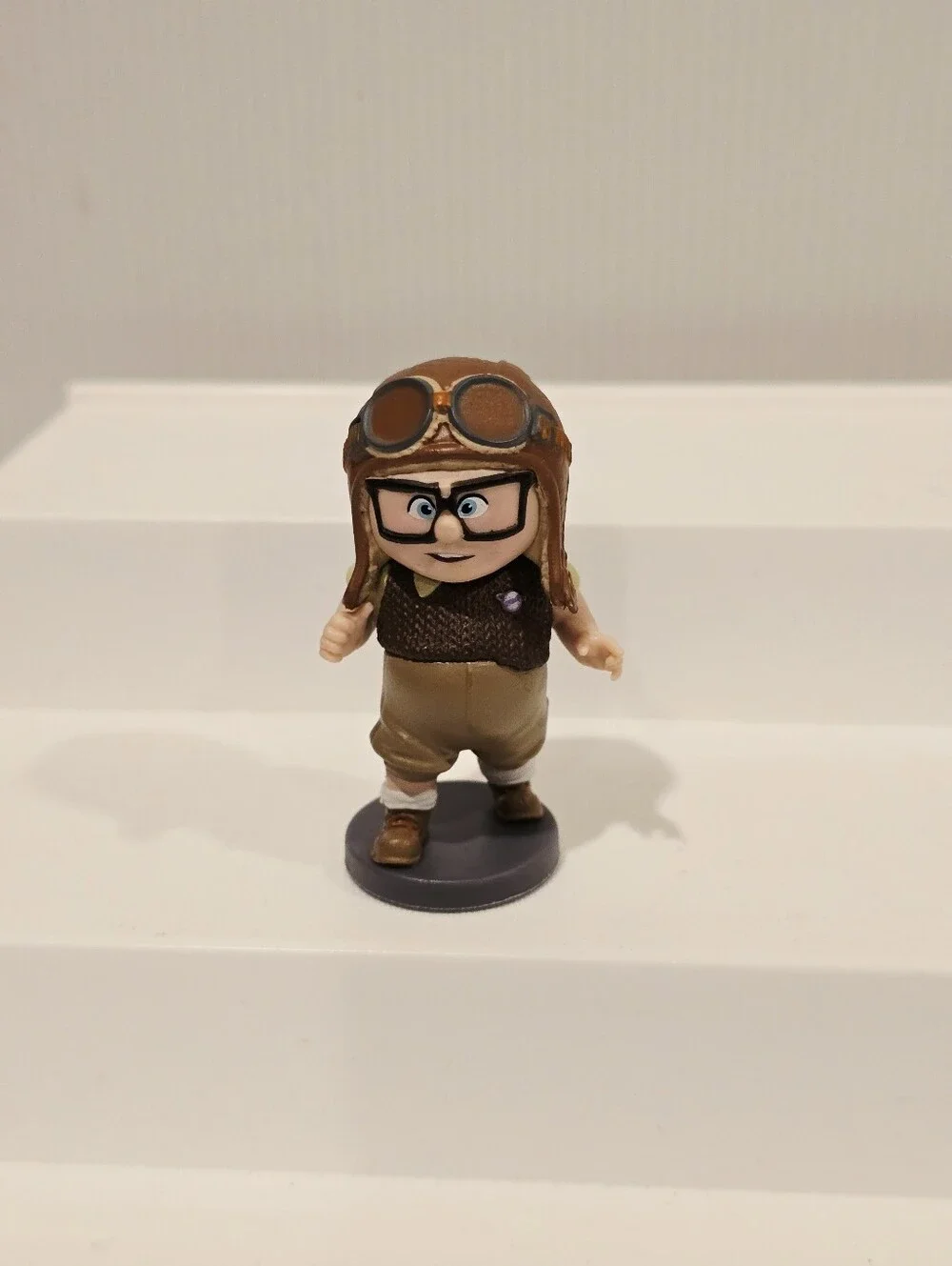 Disney Pixar Movie Up 3” Carl Young Boy Figure Pvc Toy On Base